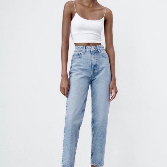 Zara Denim - Zara High Rise Light Blue Mom Jeans 4